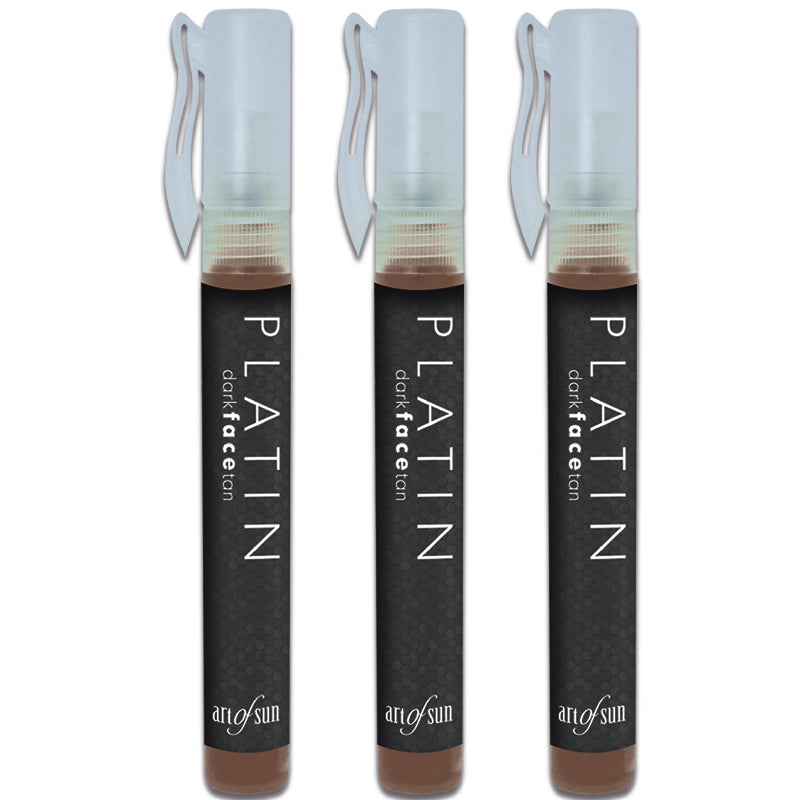 3x Art of Sun PLATIN dark face tan TWO in ONE Stick / Booster & Care 10ml each = 30ml