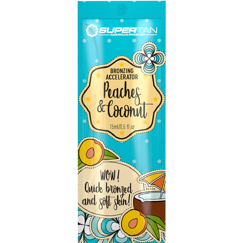 5x SuperTan PEACHES COCONUT & CREAM Bronzing Accelerator 15 ml each