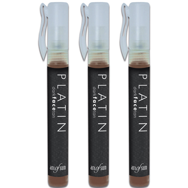 3x Art of Sun PLATIN dark face tan TWO in ONE Stick / Booster &amp; Care 10ml each = 30ml 