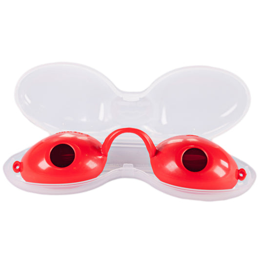 UV Schutzbrille- Solarium Schutzbrille- UV Goggles Vision2 im Etui (rot)