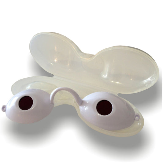 UV Schutzbrille- Solarium Schutzbrille- UV Goggles Vision2 im Etui (weiß)