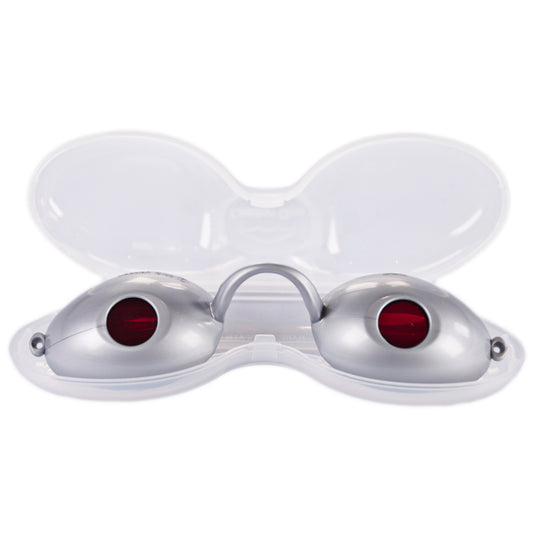 UV Schutzbrille- Solarium Schutzbrille- UV Goggles Vision2 im Etui (silber)