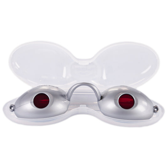 UV protective glasses - solarium protective glasses - UV Goggles Vision2 in case (silver) 